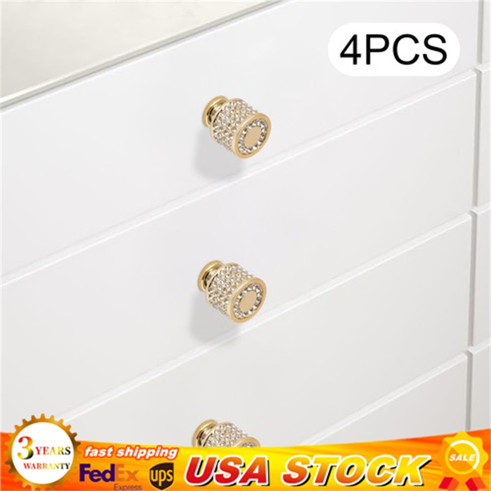4 Pack Kitchen Knobs Cabinet Handles Brushed Brass Cabinet Pulls Gold Drawer