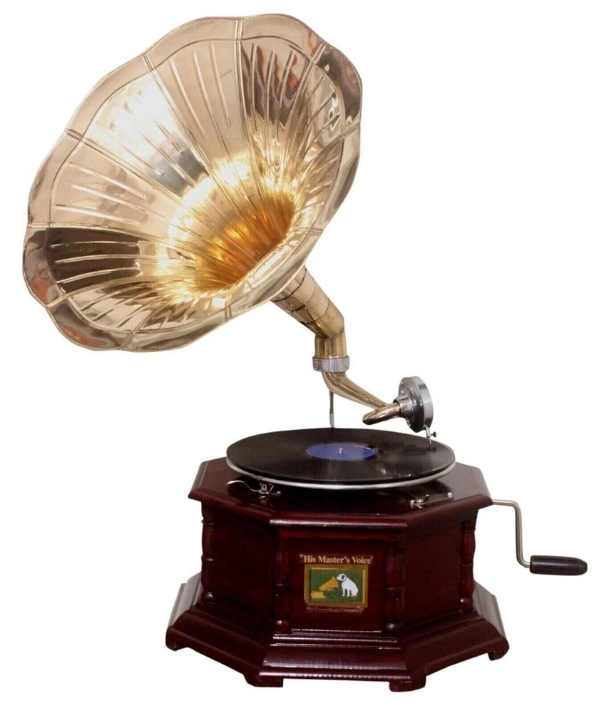 Antique Gramophone, Fully Functional Working Phonograph, win-up record player