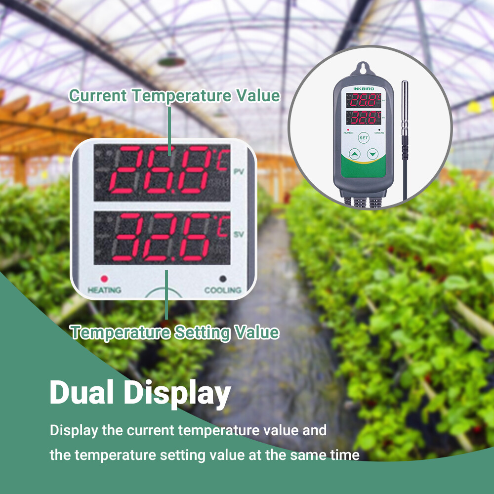 Heating Thermostat Temperature Controller ITC-308+Humidity Controller IHC-200 US