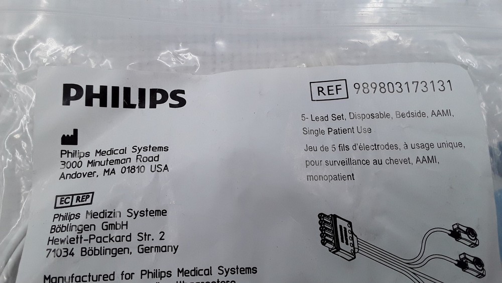Philips 5 lead Set Disposable AAMI Single Use REF 989803173131