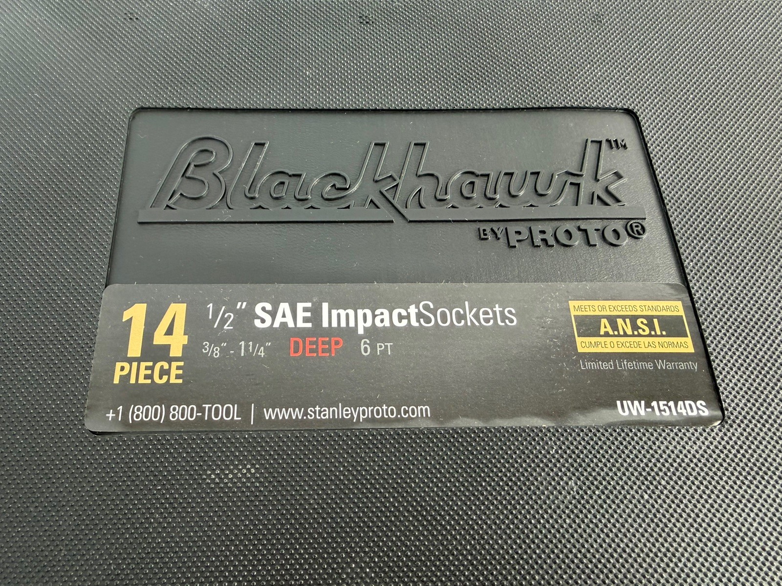 14pc Blackhawk Proto Tool 1/2" Drive Deep Impact Sockets SAE 6-Point 3/8-1 1/4”