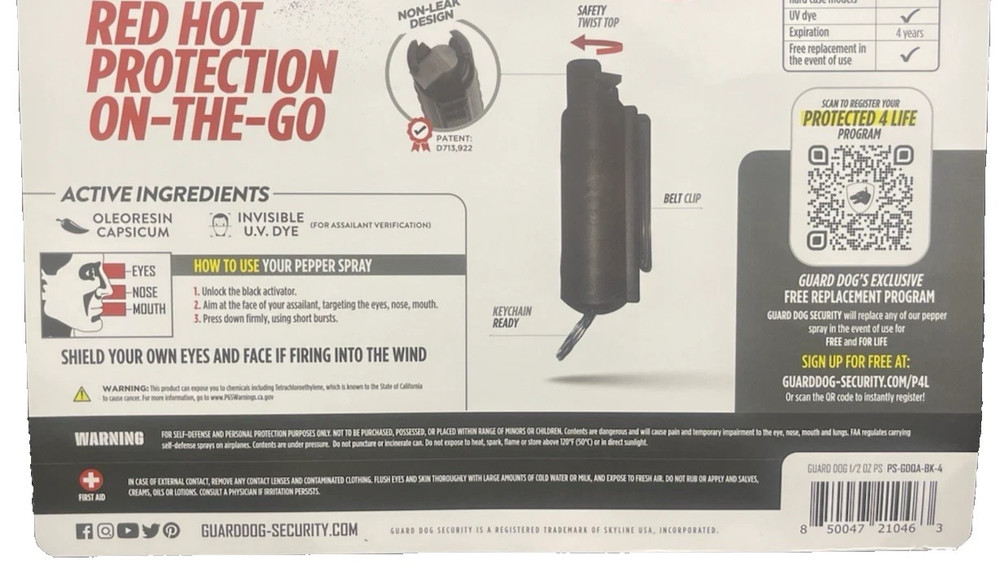 Guard Dog Security Quick Action Pepper Spray 2 Pack