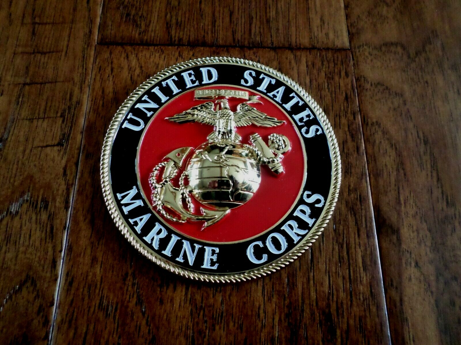 U.S MARINE CORPS EGA USMC METAL MEDALLION ENAMEL SHADOW BOX EMBLEM PLAQUE