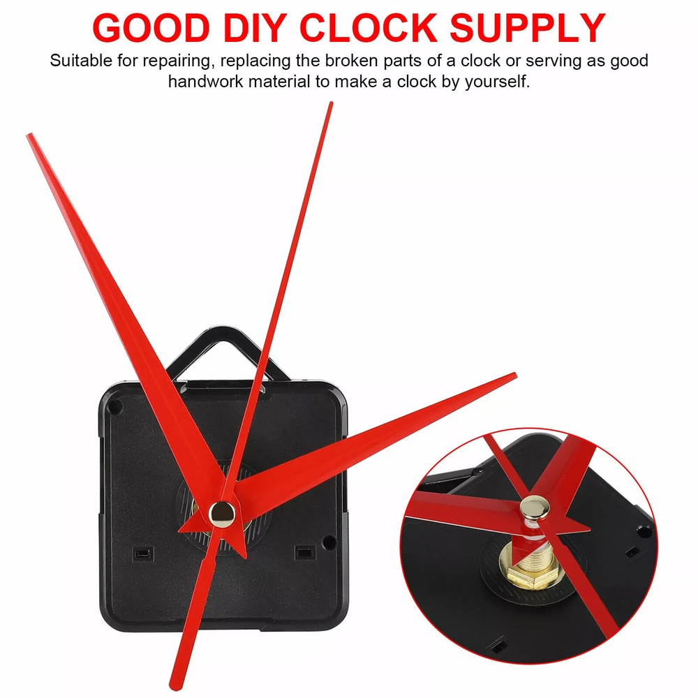 DIY Wall Quartz Clock Movement Mechanism Replacement Tool Parts Set Red Hands