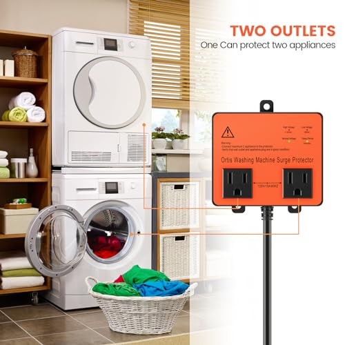 Washing Machine Surge Protector, Double Outlet Voltage Protector for Home