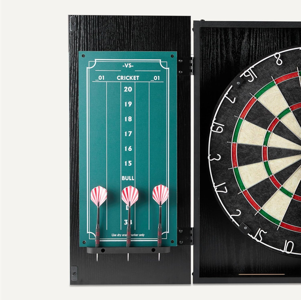 Amazon Basics Dartboard Cabinet Set