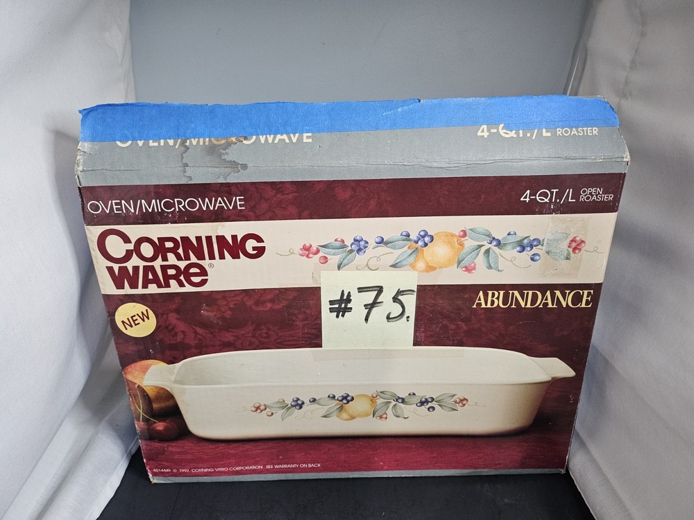 Corning Ware Abundance 4 Quart Open Roaster Excellent