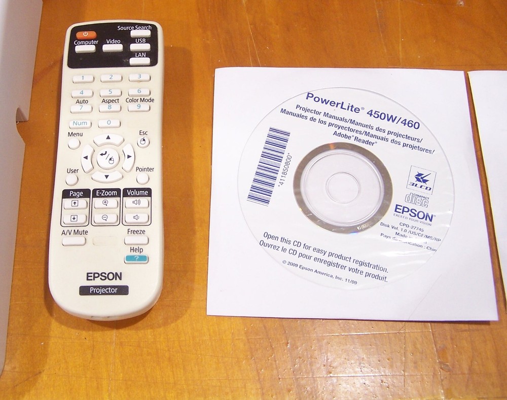 Complete Epson BrightLink 450Wi Interactive Projector / H317A lamp hours 41