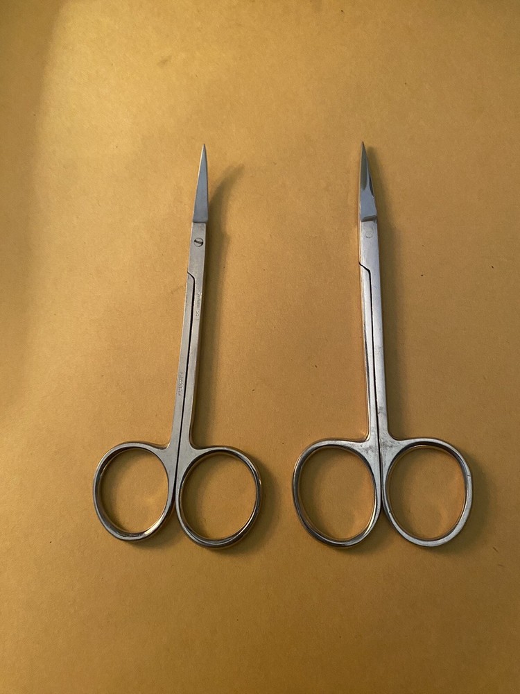 2 PC MULTI-PURPOSE SMALL SCISSORS FOR EYEBROWS NAILS HAIR BEARD CUTICLES THREAD
