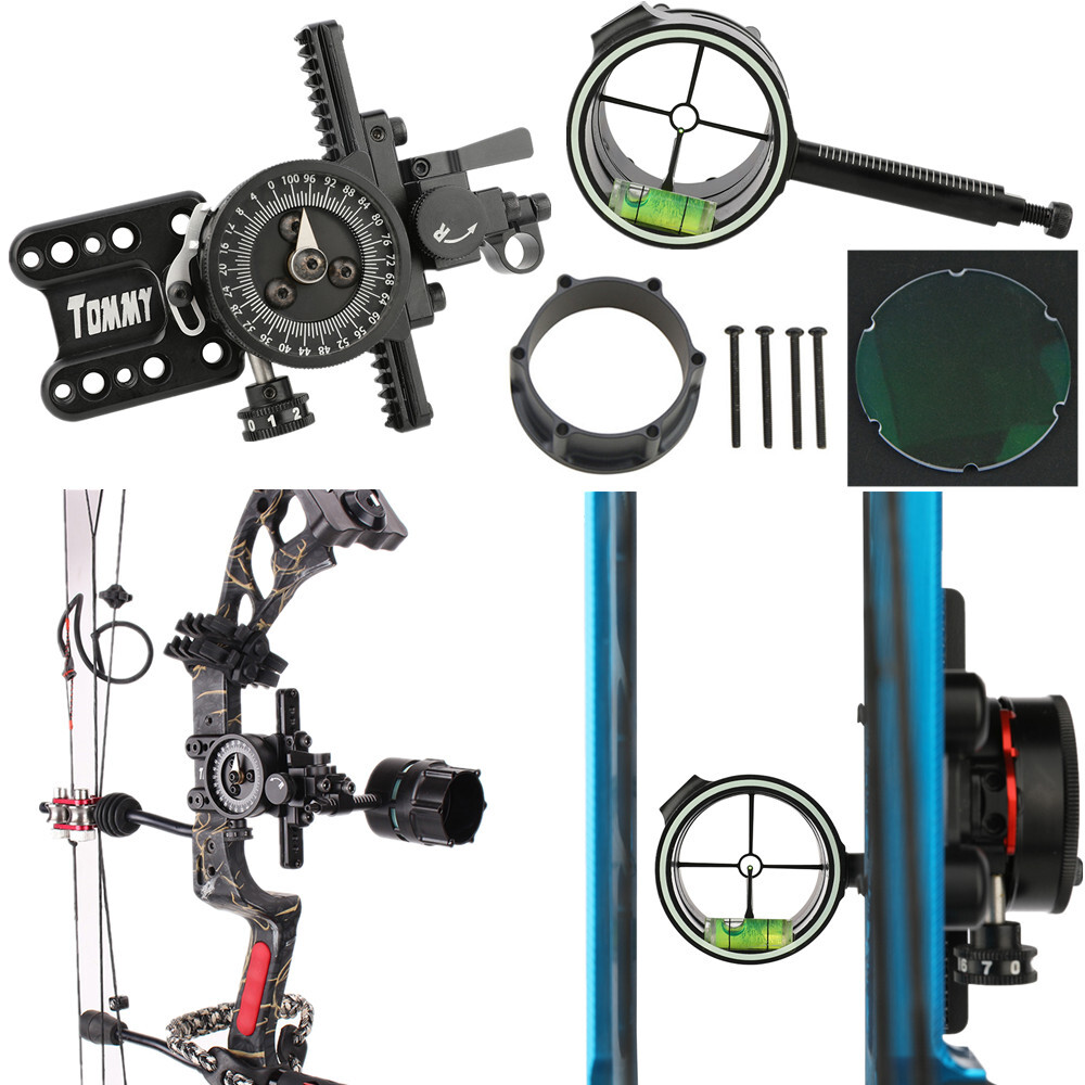 Compound Bow 1 Pin Sight Micro Adjustable Pointer Adaptor Scope Sight 4x 6x 8x