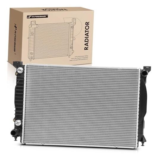 Engine Coolant Radiator Assembly Compatible with Audi S4 2004-2009, Replace#