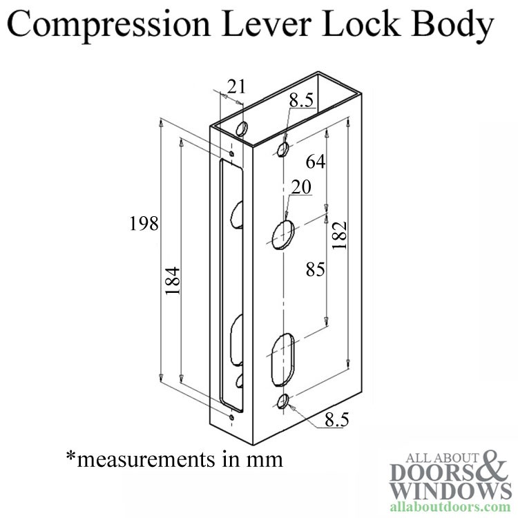 Interlock Lever Compression 24mm 2-4-Point Lock, 40/85, 1/2" Deadbolt Throw, 1"