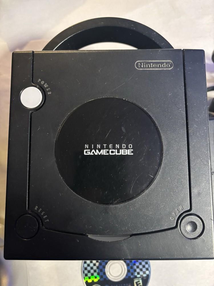Nintendo GameCube Black DOL-001 Console TESTED w/ Controller MARIO Double Dash