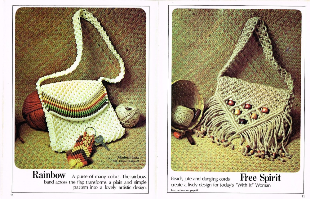 Purse Strings Macrame 20 Purses Handbag Patterns Pattern Leaflet 1976 Vintage