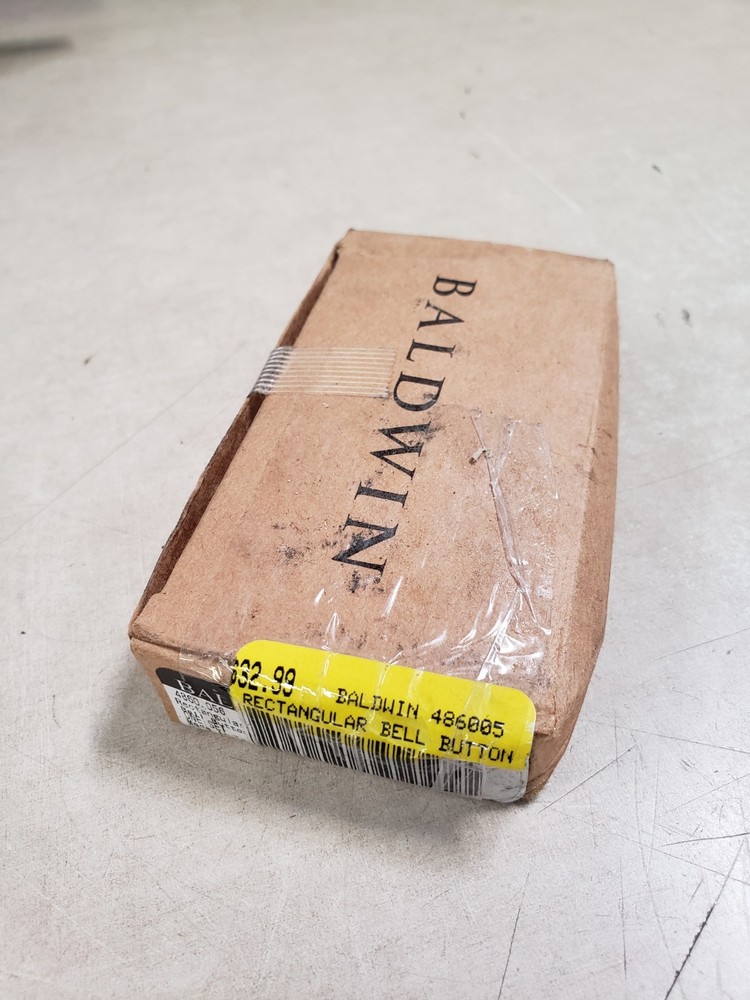 Baldwin Rectangular Doorbell Button Lifetime Satin Nickel 4860.056