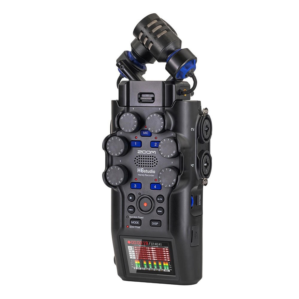 Zoom H6studio 8-Track 32-Bit Float Handy Recorder, Bundle with Wireless Lavalier