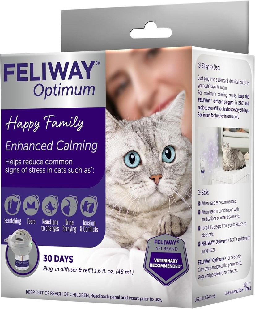 Effective Cat Calming Plug-In with 30-Day Relief - Unscented Pheromone Diffuser