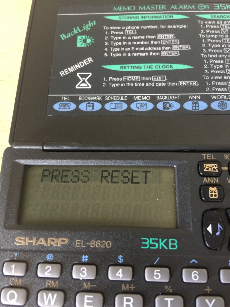 Sharp EL-6620 Electronic Organizer Memo Master 35KB with BackLight