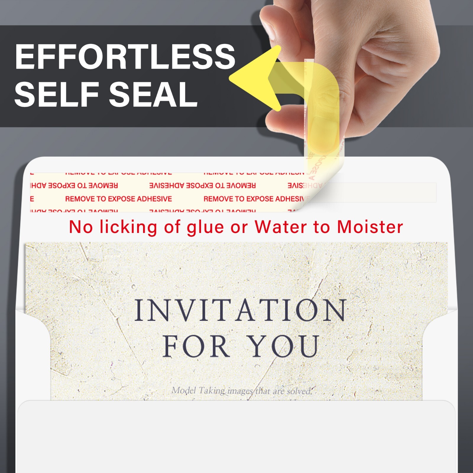 500 Bright White Invitation Envelope A4 4.25"x6.25" Self Seal for 4x6 Card Photo