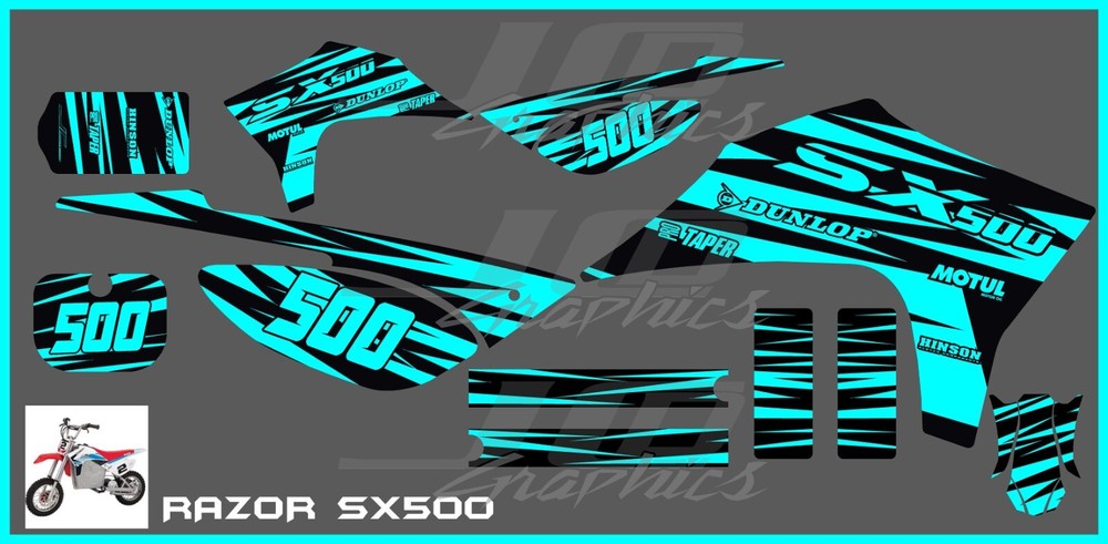 Razor SX500 graphics kit decals THICK AND HIGH GLOSS