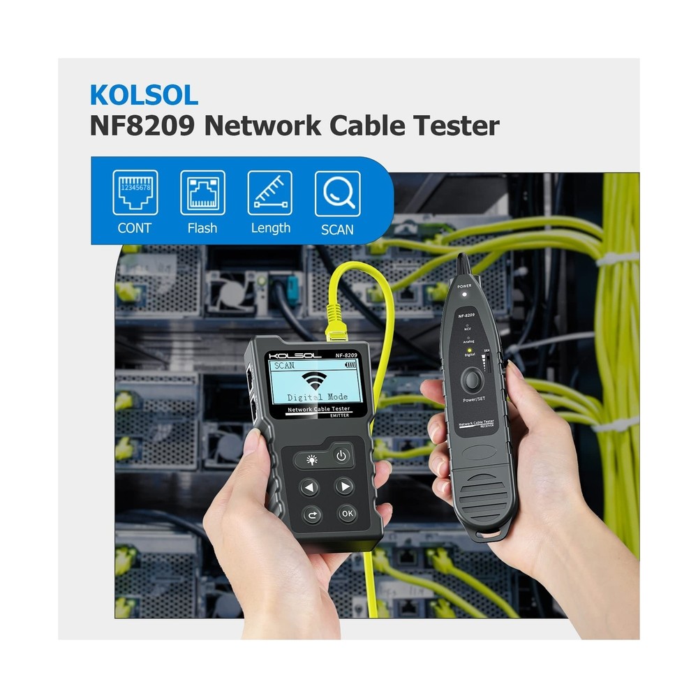 Network Cable Tester, Poe Cable Tester for CAT5e/CAT6/CAT6a, Ethernet Network...