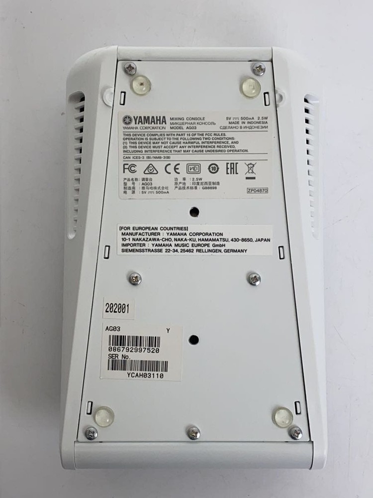 YAMAHA MIXER AG03 WEBCASTING Used