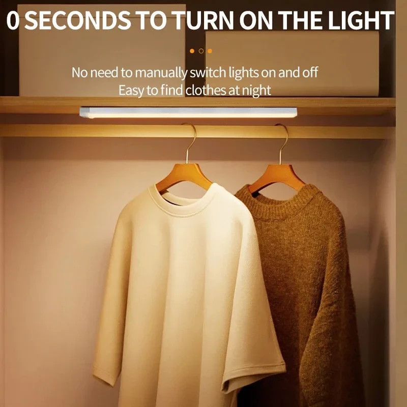 6-Pack 30cm LED Motion Sensor Cabinet Lights Wireless Rechargeable Closet