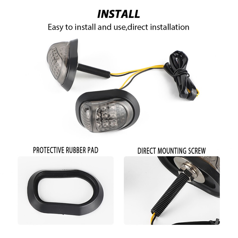 Universal LED Turn Signal Indicator Amber Light Blinker Flush Mount Motorcycle