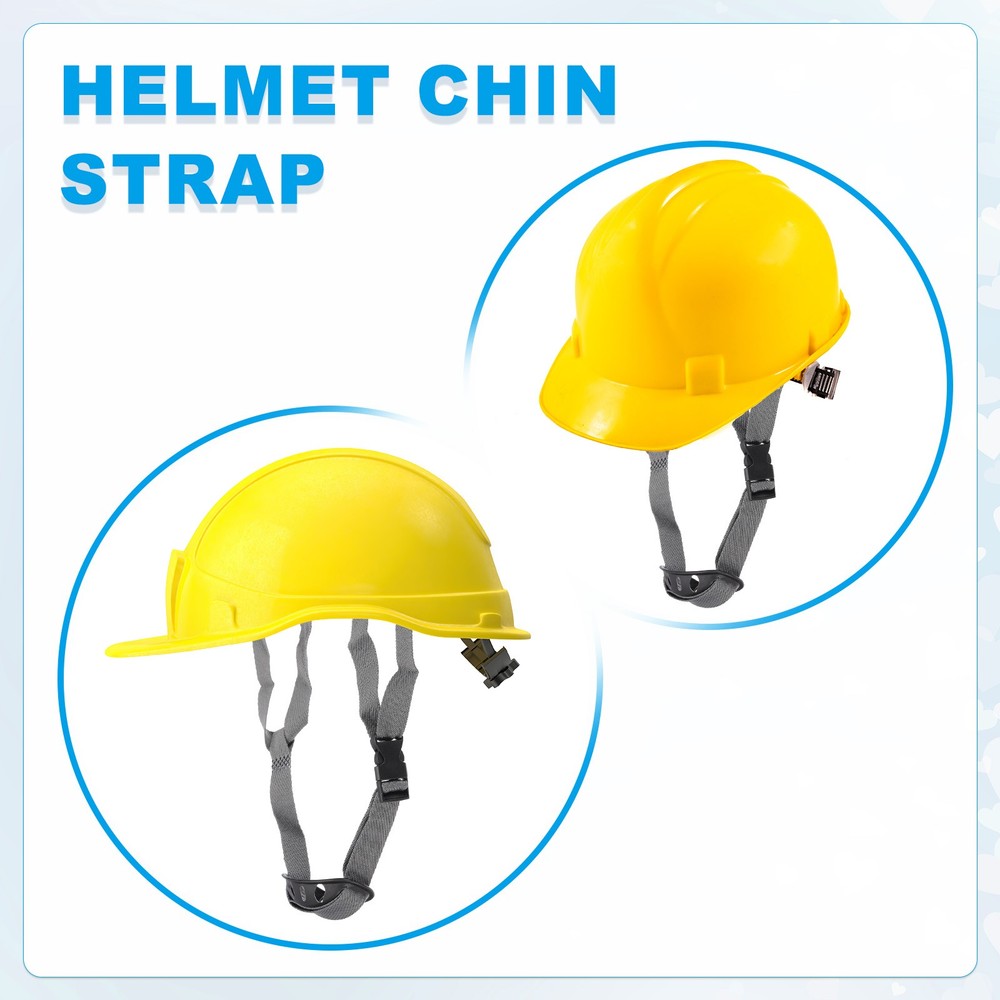 27.5 Inch Hat Chin Strap Helmet Strap Rectangular Hole Y Type Grey 1 Pcs