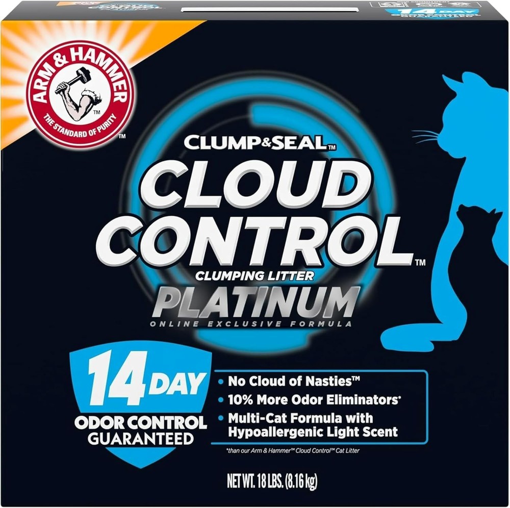 Cloud Control Platinum Cat Litter, Hypoallergenic, Dust-Free, Multi-Cat, 14-D...