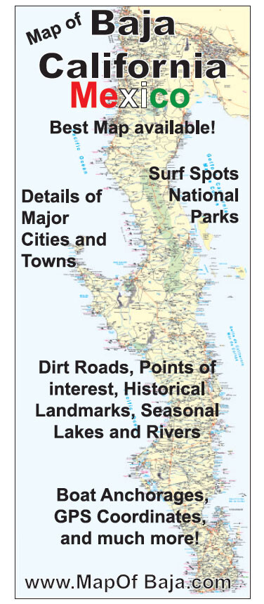 Map of Baja California, Mexico