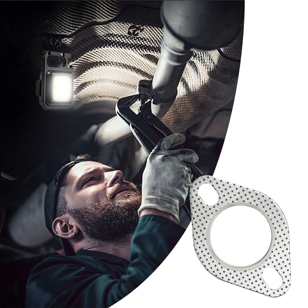 2PCS Car Exhaust Gasket,2.25" 2-Bolt Exhaust Flange Gasket Car 2.25inch