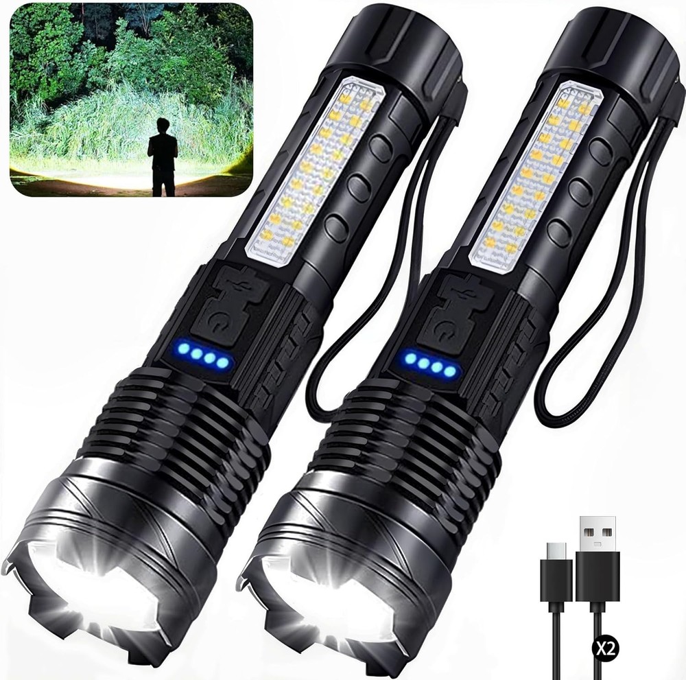 Recharable Flashlights High Lumens, 7Mode LED Flashlight Recharable,