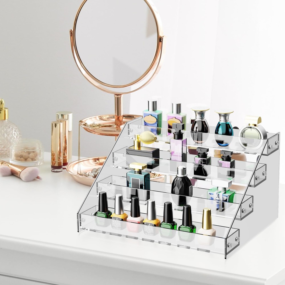 HUITAI Acrylic Display Shelf,Risers Stands,Perfume Clear