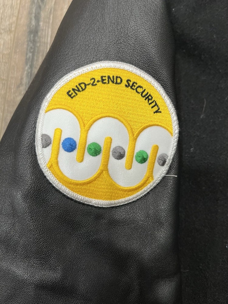 Microsoft Security End 2 End Leather Bomber Women's Medium Employee Jacket