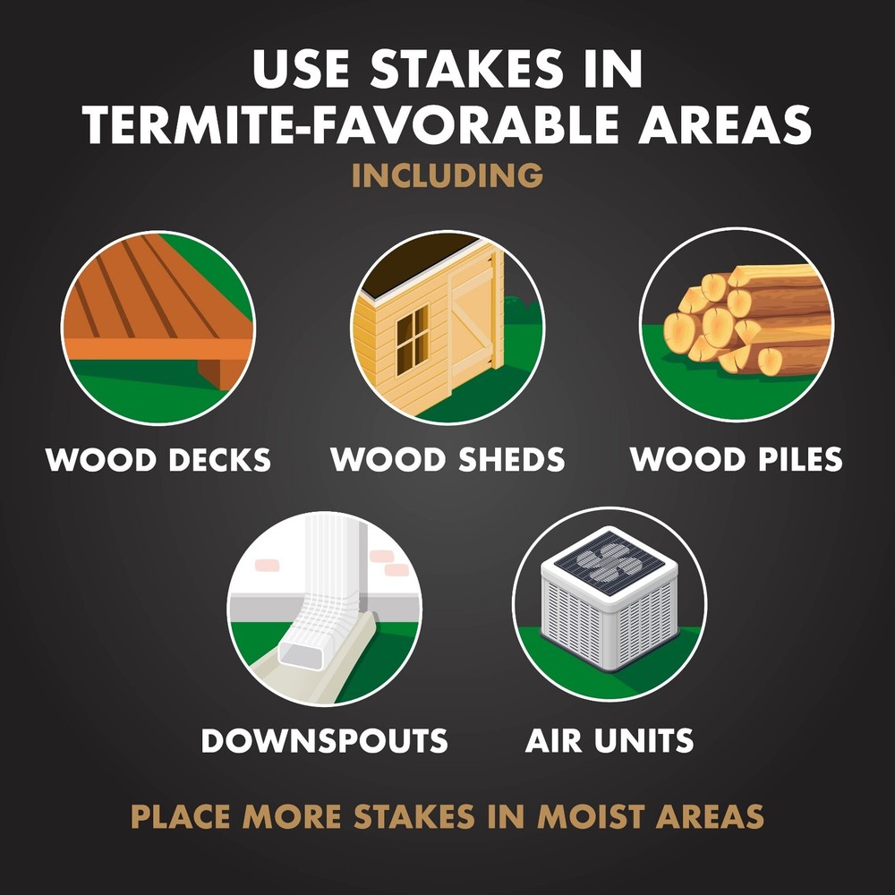 Terminate Termite Killing Stakes (5-Count) Trap Bait Insect Killer Bug Home Pest