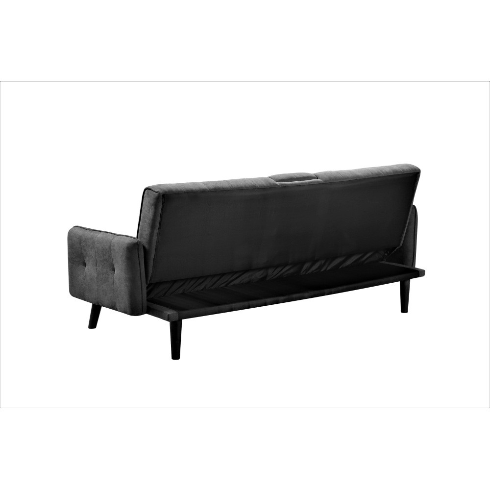 72" Sleeper Sofa with Drop-Down Table & Cup Holder, Converts to Full Bed
