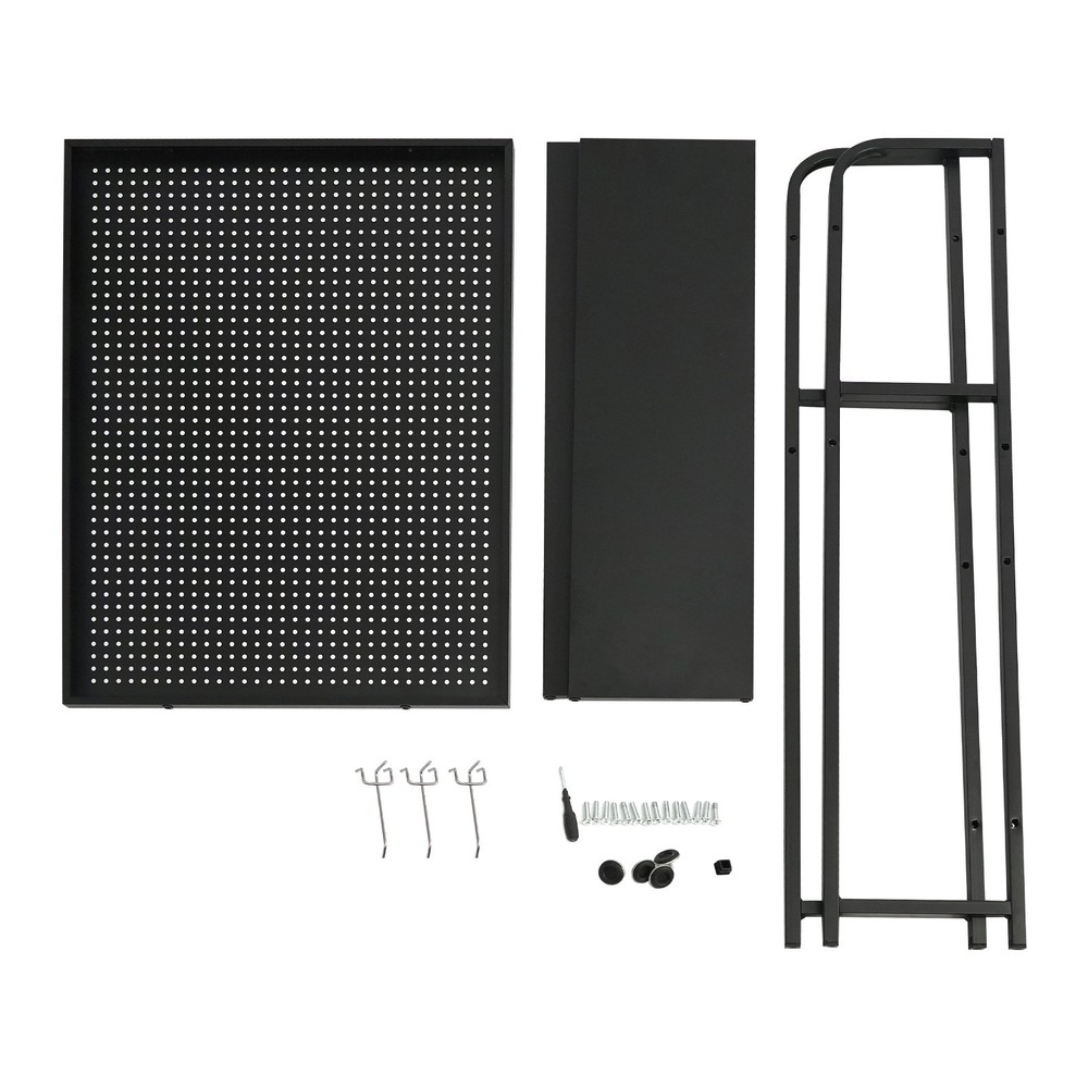 2-Tier Desktop Shelf Bracket with Pegboard Tabletop Organizer Bookshelf Storage