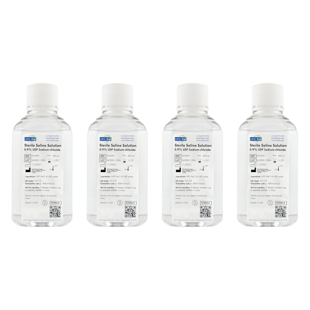 Dependable 0.9% Normal Saline Solution - Sterile USP, 2000 mL Total - Lab Ready