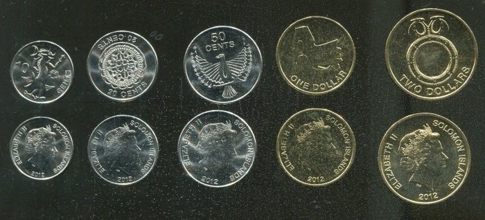 Solomon Is.  5 coins sey , 2012  UNC