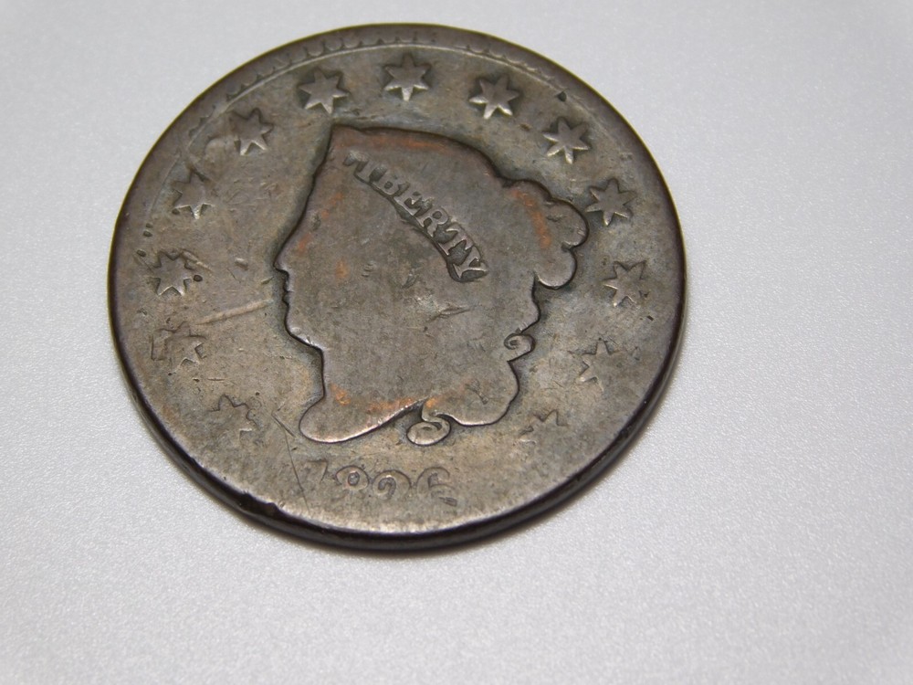 OLD US COPPER COINS 1826 CORONET HEAD LARGE CENT