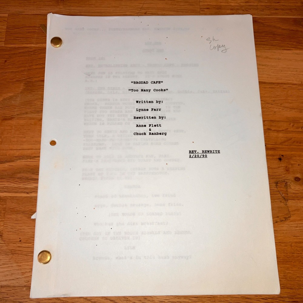 BAGDAD CAFE ('90) 9-Script Sandy Krinkski Story Editor Archive w/NOTES + COA!