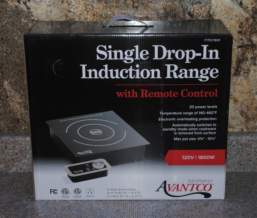 Avantco 177DC1800 Single Drop-In Induction Range with Remote Control w/ Pedestal