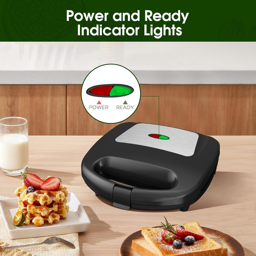 Mini Waffle Maker 8 Bite Nonstick Electric Breakfast Snack Maker