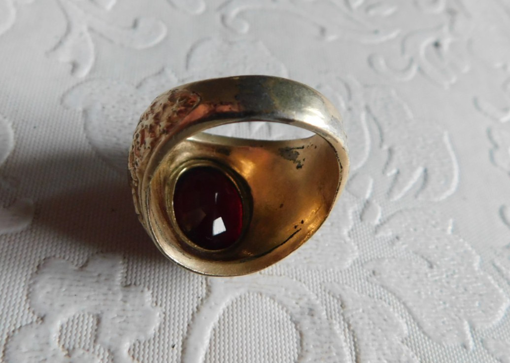 VINTAGE US ARMY CLASS RING 1/30 14K GOLD PLATED 'RGP' MARKED SZ 9.5 - 11.1g