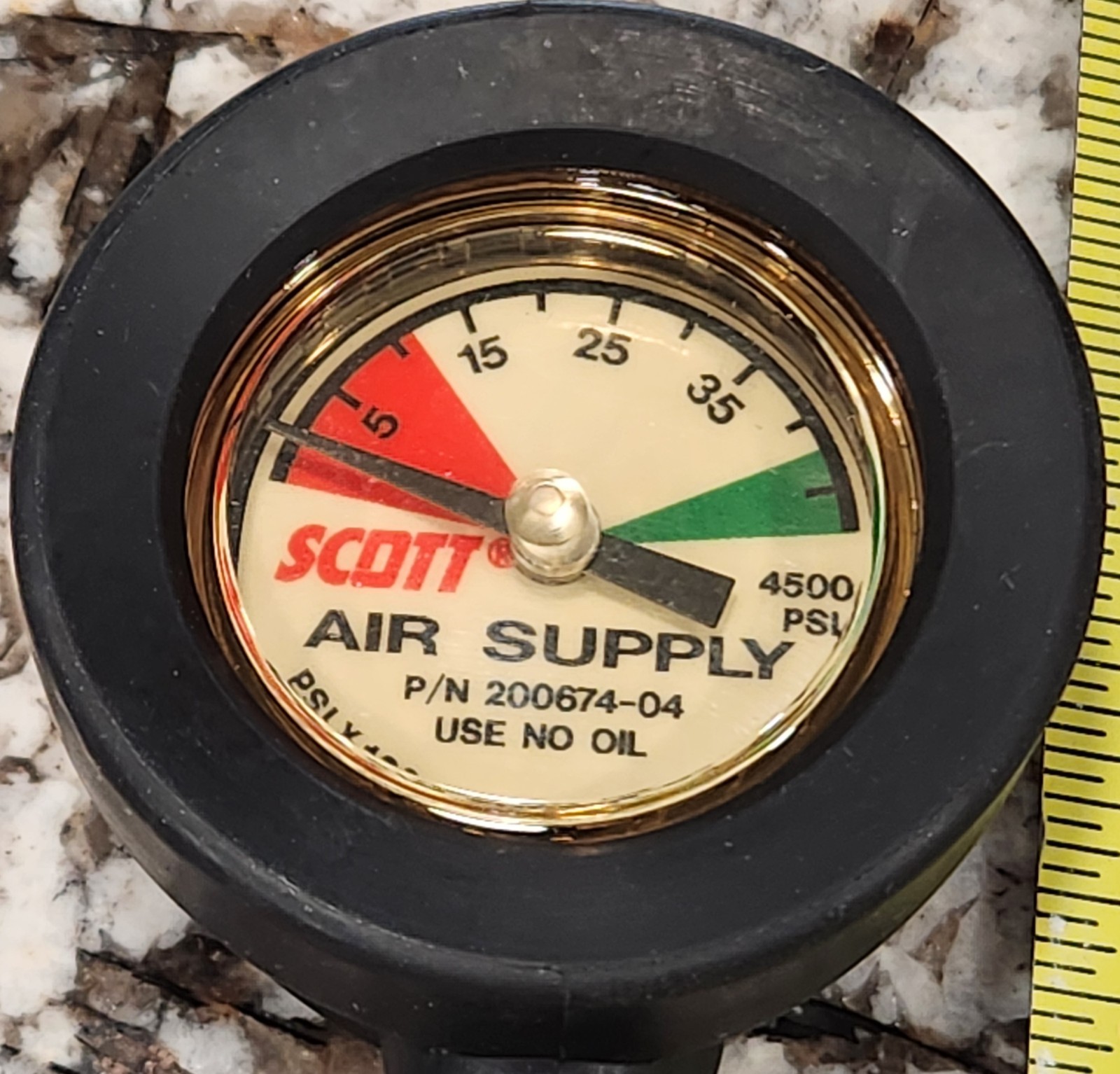 New Old Stock Scott 4500 Pressure gauge w/ 24" Line Assembly PN 804851-01 SCBA