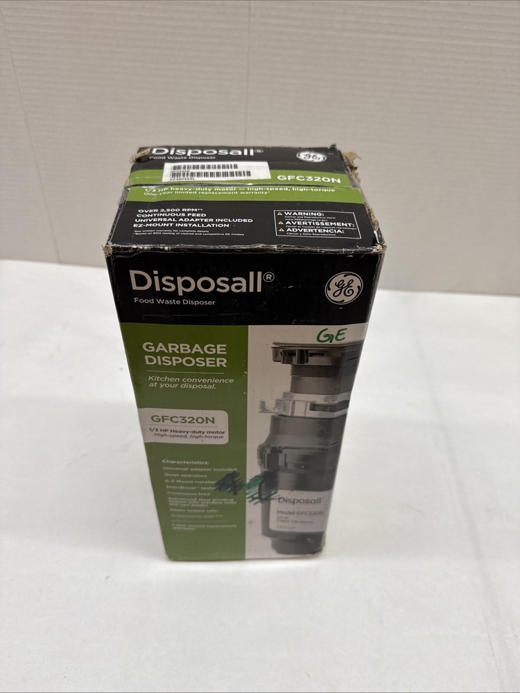 GE 1/3 HP Continuous Feed Garbage Disposer Black GFC320N