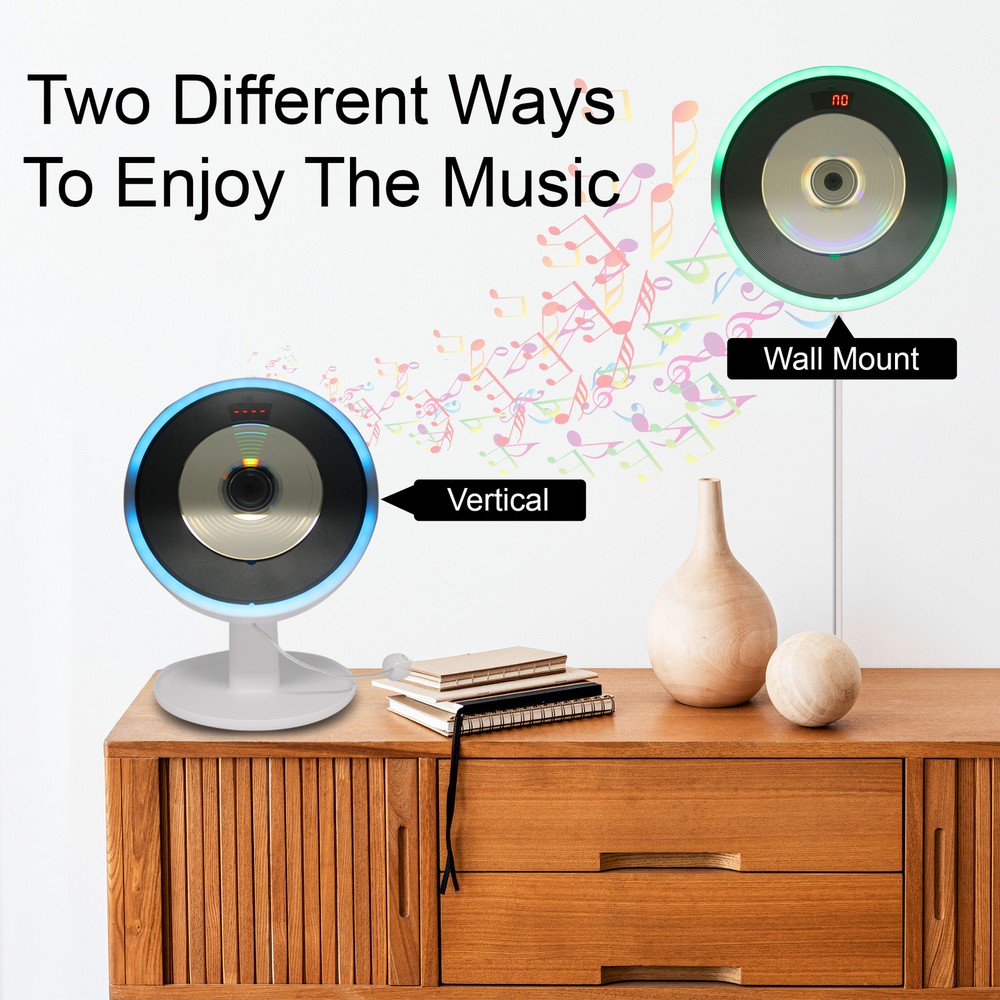 Technical Pro Portable Stylish Wall Mounted CD Player with Bluetooth, LED & USB