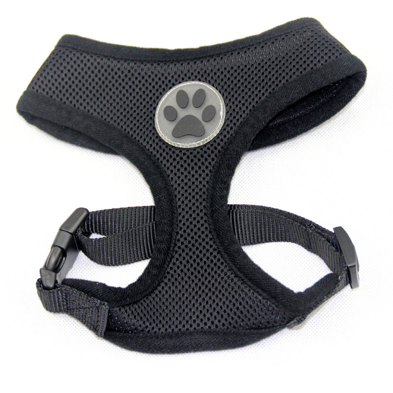 Dog Mesh Harness No Pull Adjustable Soft Breathable Mesh Paw Design XS S M L