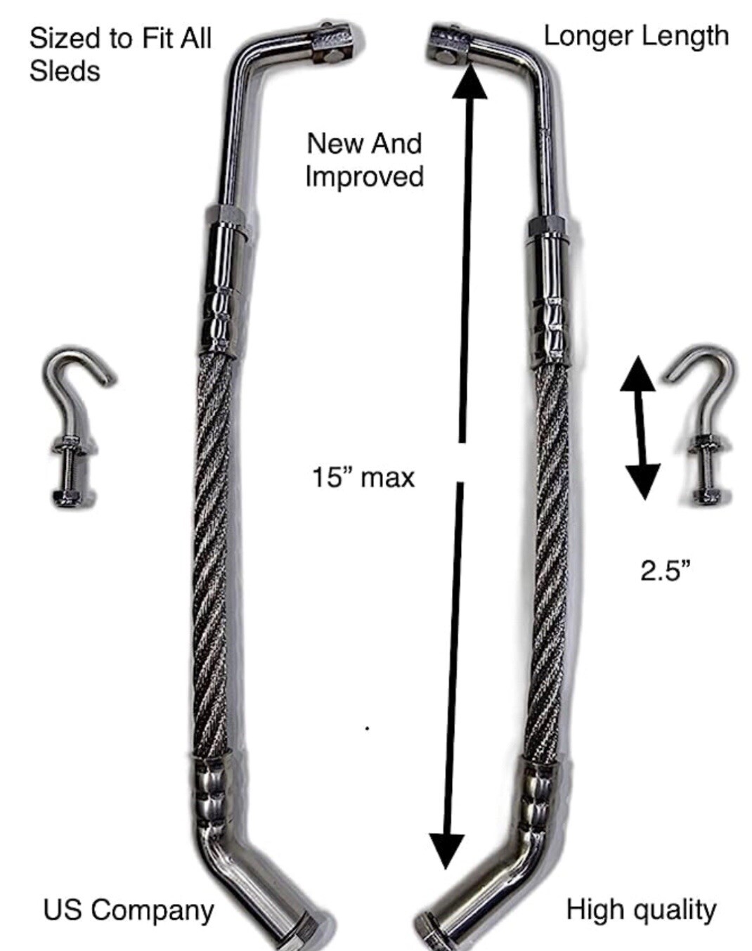 Snowmobile Ice Scratchers- Stainless Steel With Welded And Pressed Carbide Tips